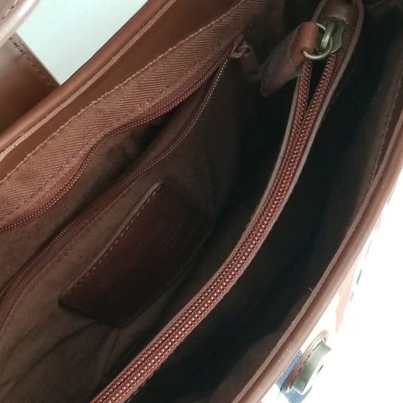 Fossil Colorful Canvas Striped Shoulder Handbag - Picture 8 of 12